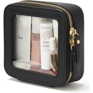 Popvibe Clear Makeup Bag Small Travel Cosmetic Case Zipper Toiletry Organizer